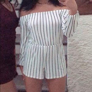 Boohoo Black and white romper